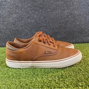 G.H. Bass Camden Sneakers Men's Size 8 Brown Lace-Up Faxu Leather Casual Shoes